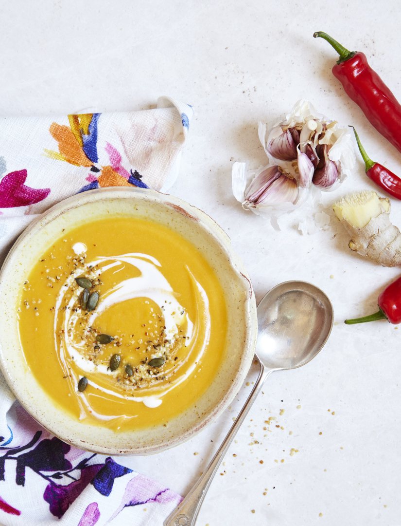 Madeleine Shaw’s Squash and Coconut Soup with Toasted Hemp Seeds Recipe: Veggie
