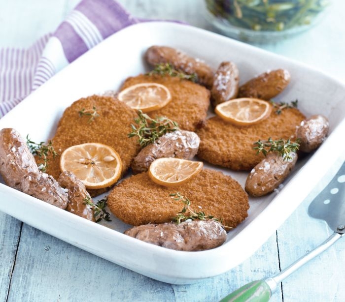 Baked Schnitzels with Lemon and Thyme