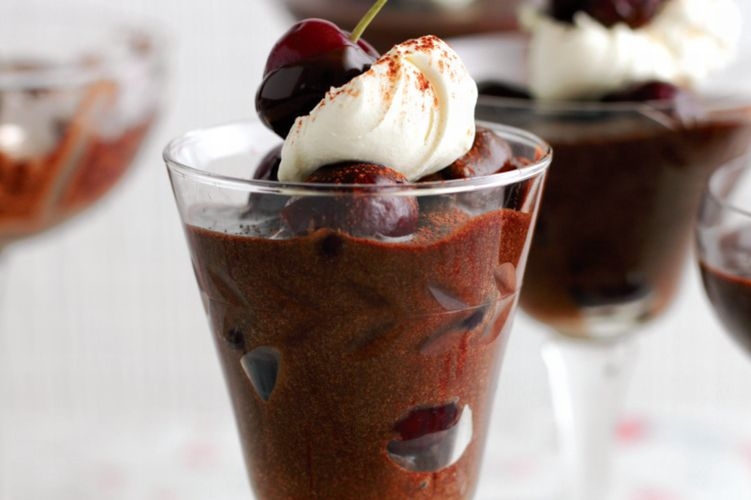 Cherry Brandy and Chocolate Mousses