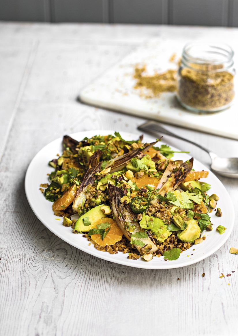 Freekeh, quinoa & clementine salad Recipe: Veggie