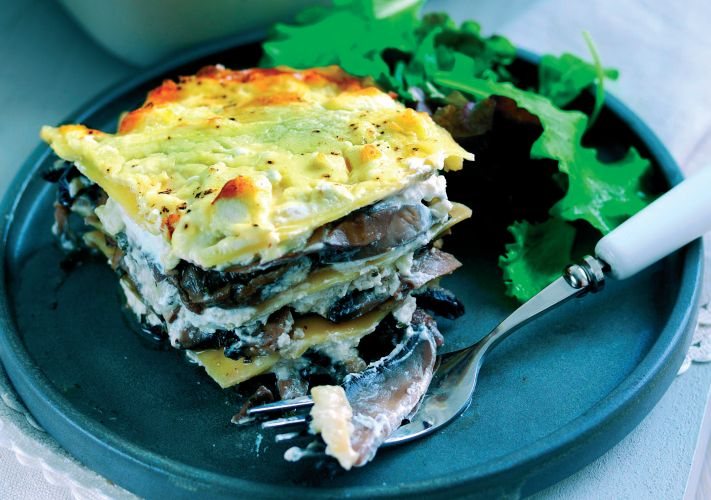 Lasagne with Mushrooms and French Goat’s Cheese Recipe: Veggie