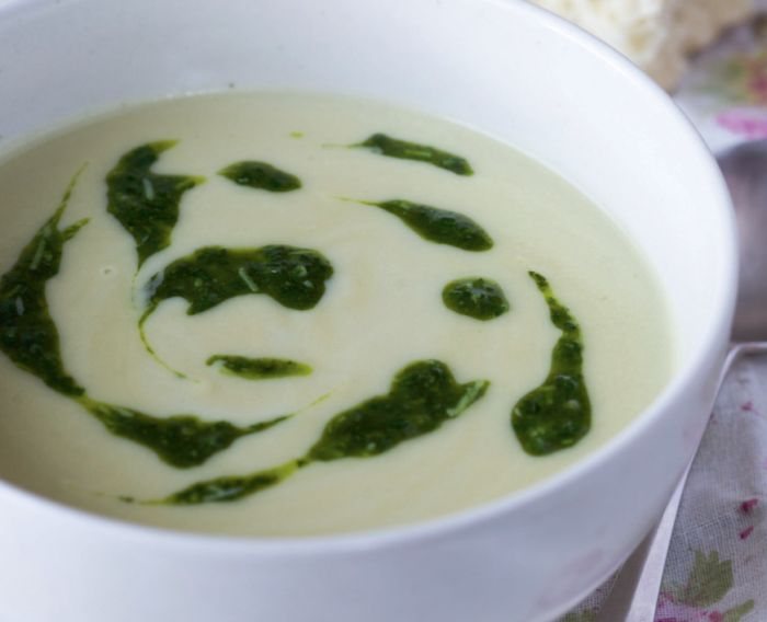 Shallot Soup with Watercress Pesto Recipe: Veggie