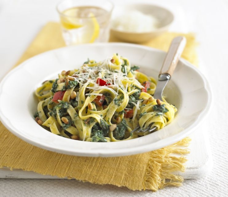 Tagliatelle with Lemon Spinach Sauce