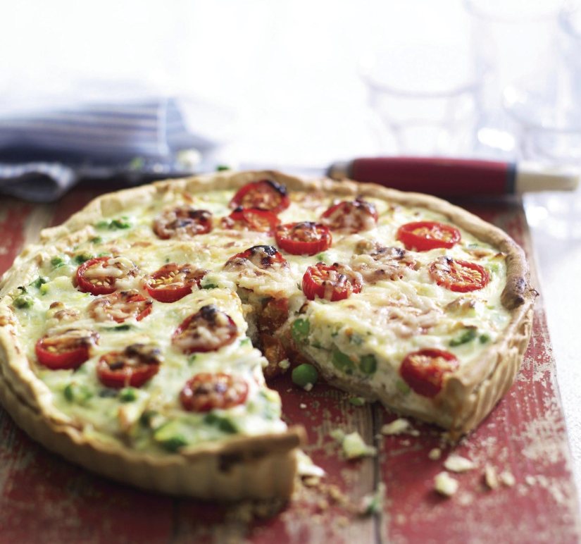 Pea, Tomato and Ricotta Tart Recipe: Veggie