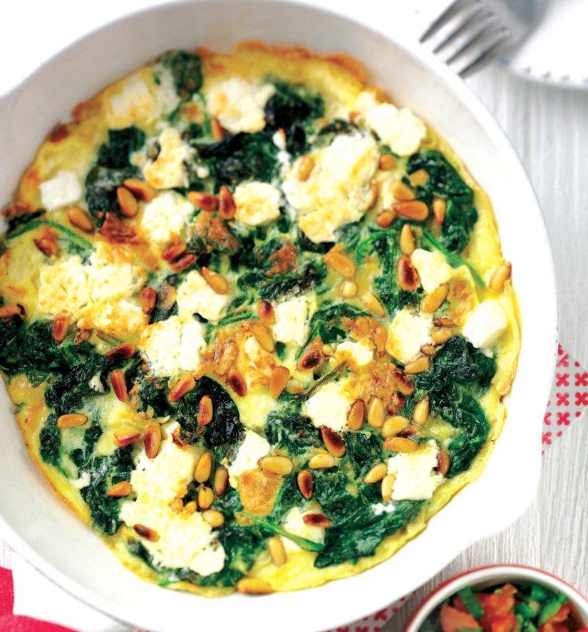 Spinach, Feta and Pine Nut Omelette Recipe: Veggie