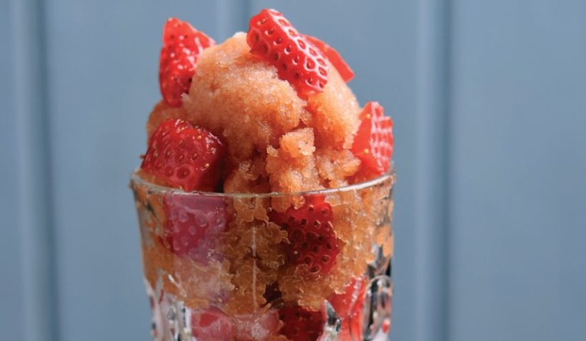 Strawberries with Apple Sorbet Recipe: Veggie