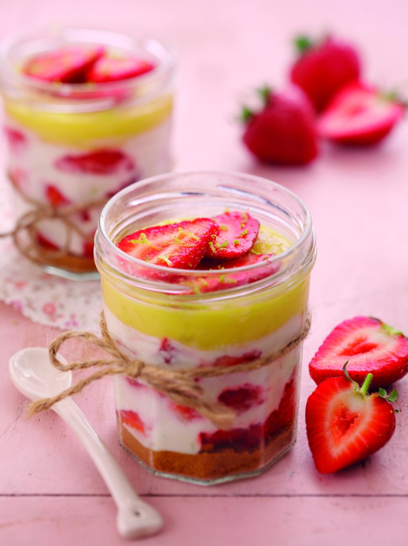 Strawberry and Lime Individual Cheesecakes Recipe: Veggie