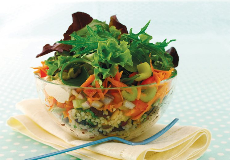 Bean and Wheat Salad Recipe: Veggie