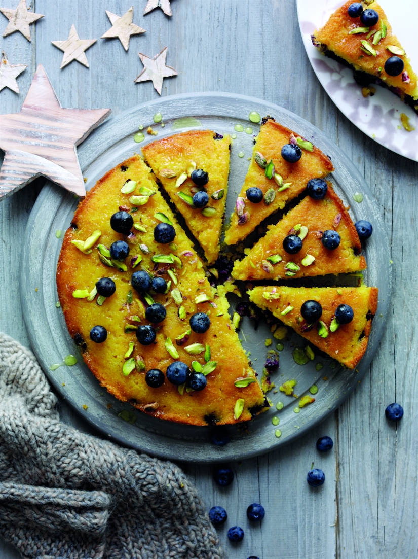 Blueberry, Orange and Polenta Cake