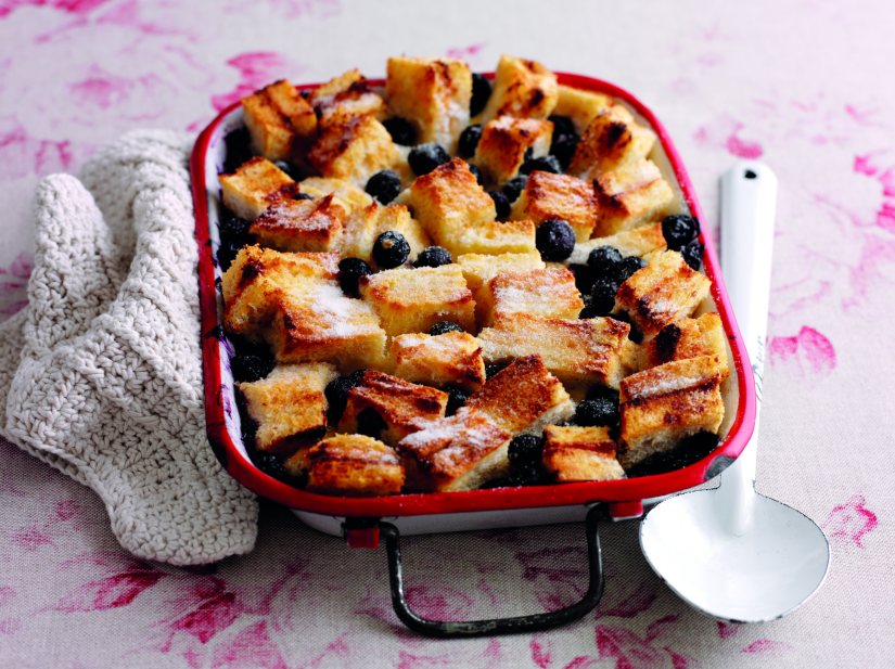 Blueberry bread and butter pudding Recipe: Veggie