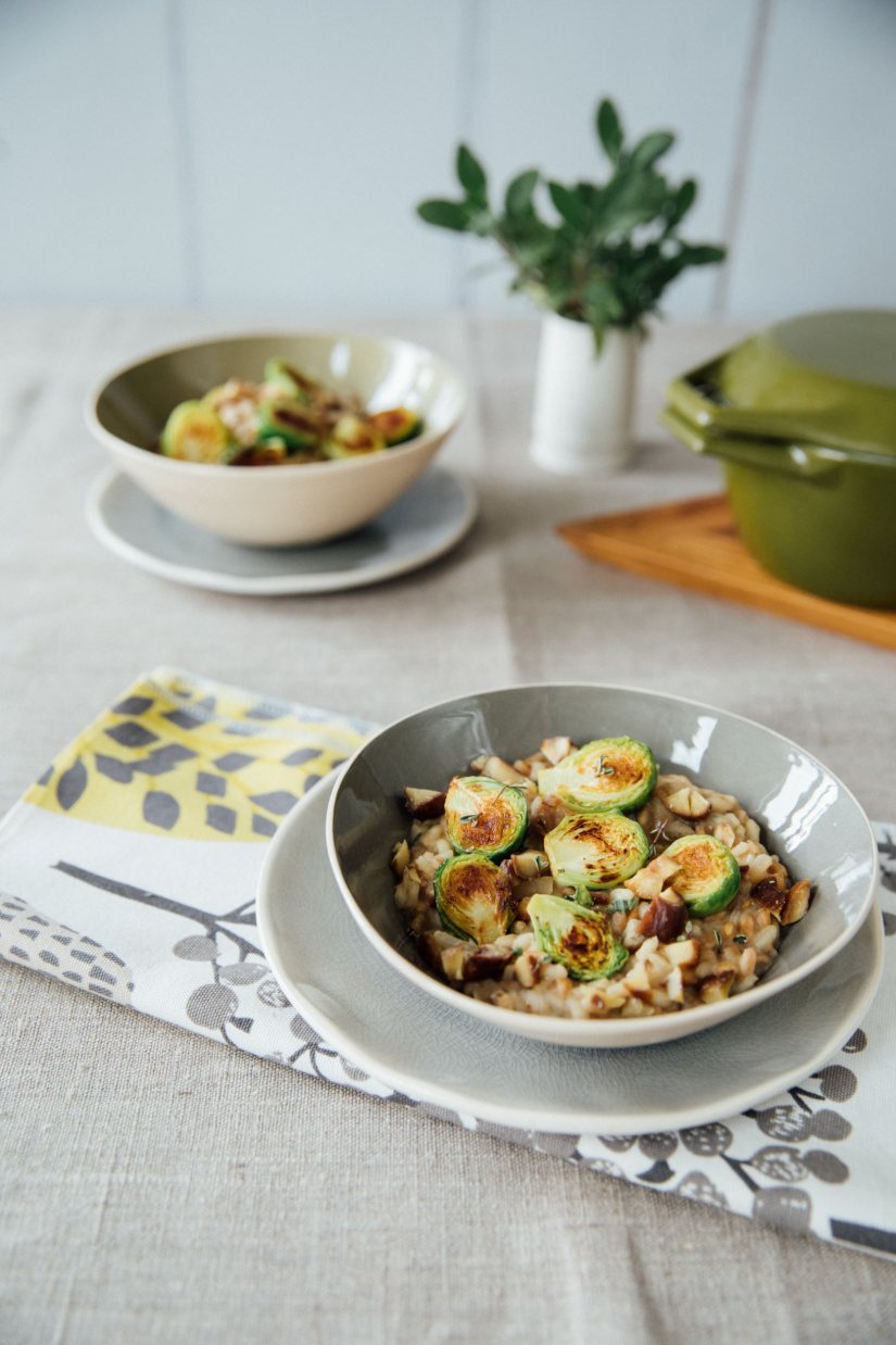 Brussels Sprout, Chestnut and Sage Risotto Recipe: Veggie Magazine