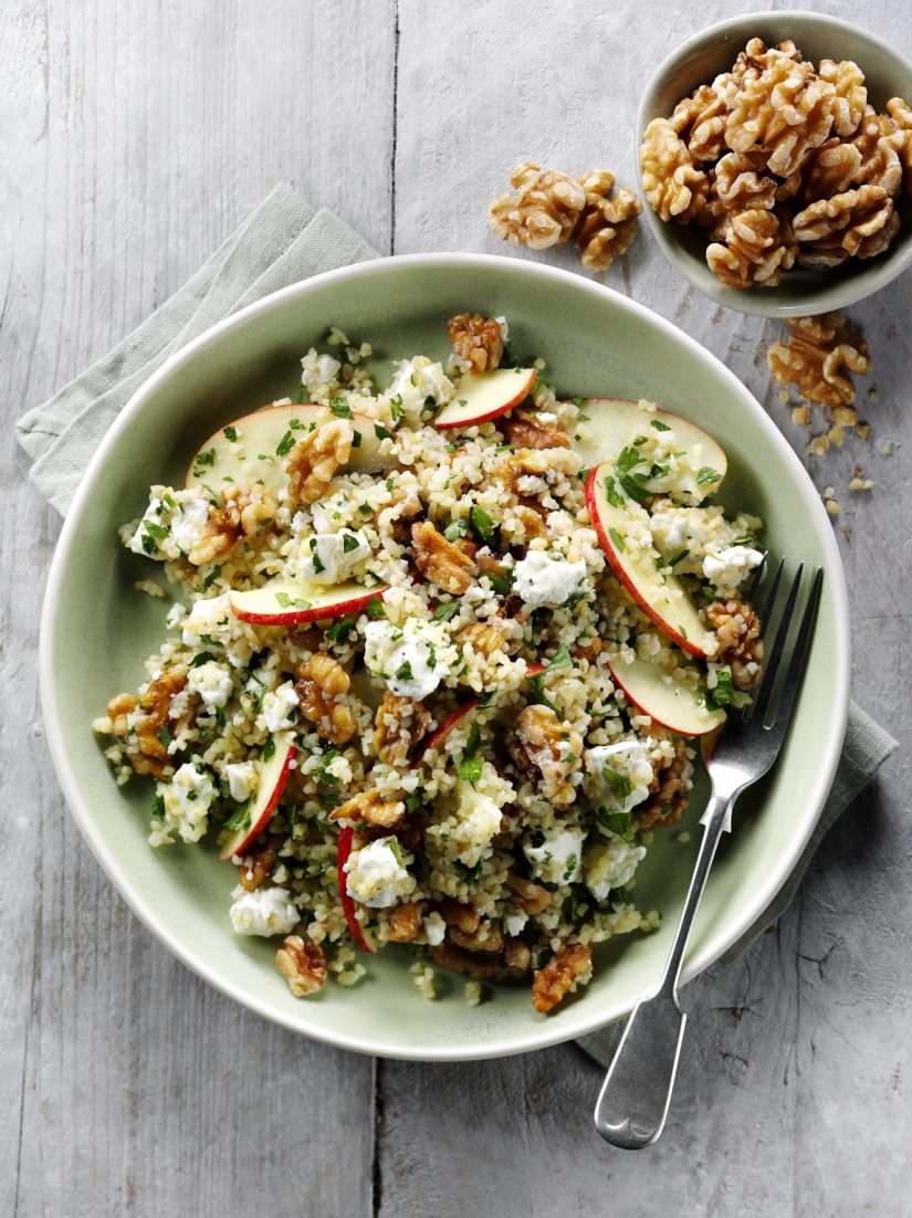Bulgur Wheat, Feta and California Walnut Salad Recipe: Veggie Magazine
