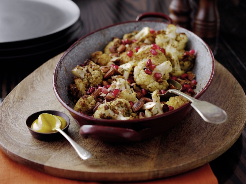SPICED ROAST CAULIFLOWER WITH TOASTED ALMONDS