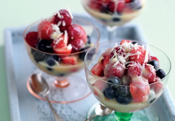 Chilled Berries with White Chocolate Sauce