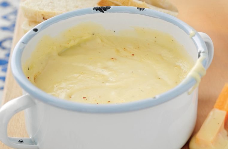 Classic Cheddar Fondue with Root Vegetables Recipe: Veggie