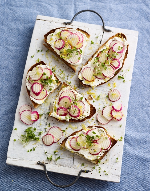 Cream Cheese and Radish Toast