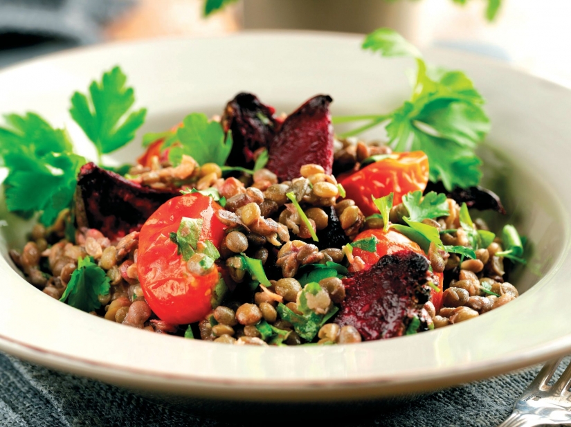 Lentil, Beetroot and Parsley Salad