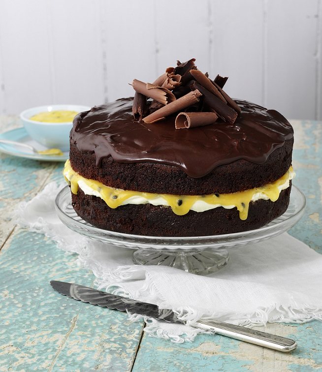 Chocolate & Passion Fruit Layer Cake Recipe: Veggie