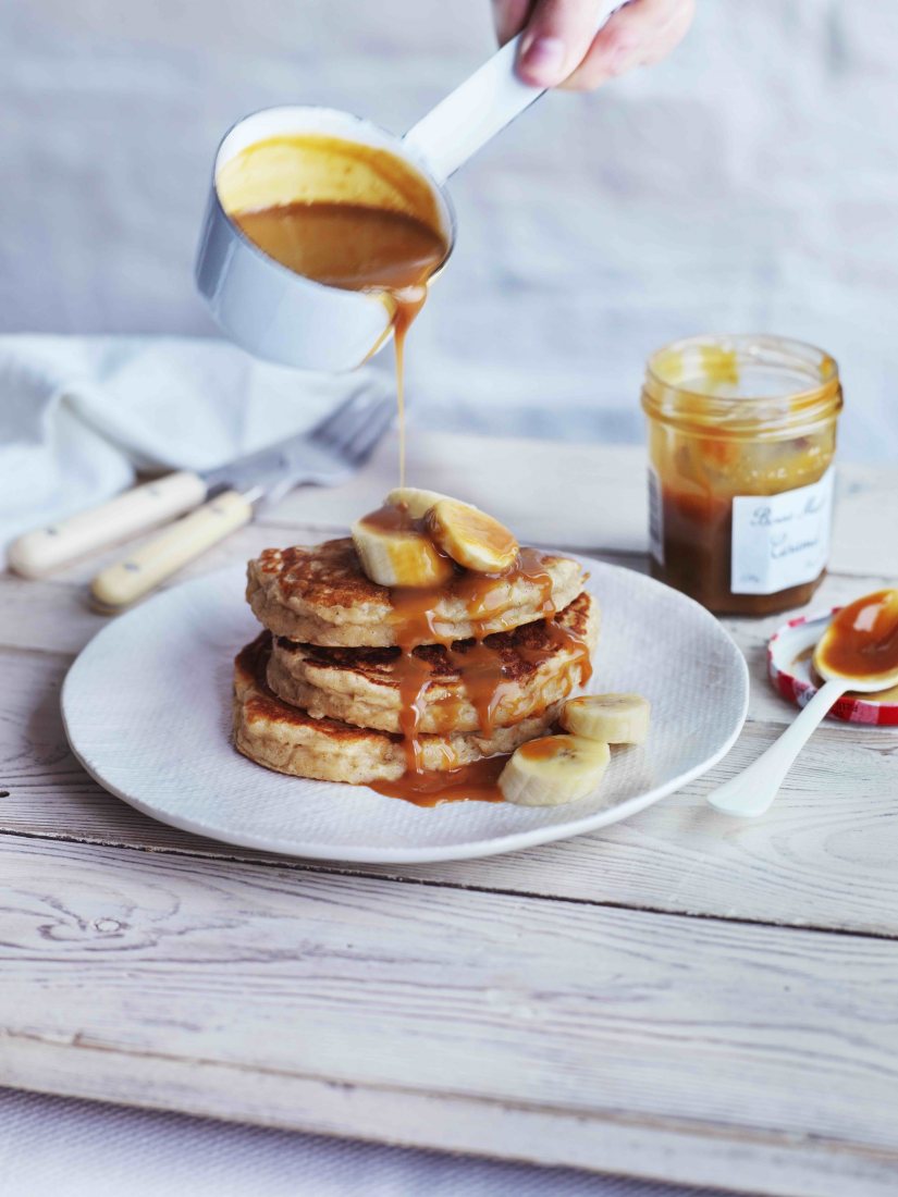 Toffee Apple and Banana Pancakes Recipe: Veggie