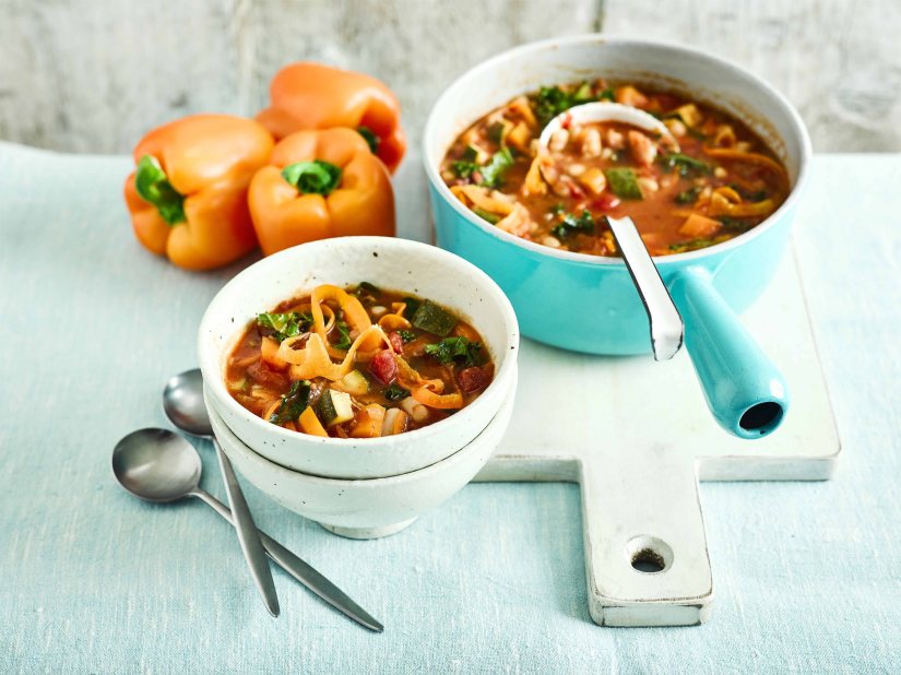 Minestrone Soup with Pepper Poodles Recipe: Veggie