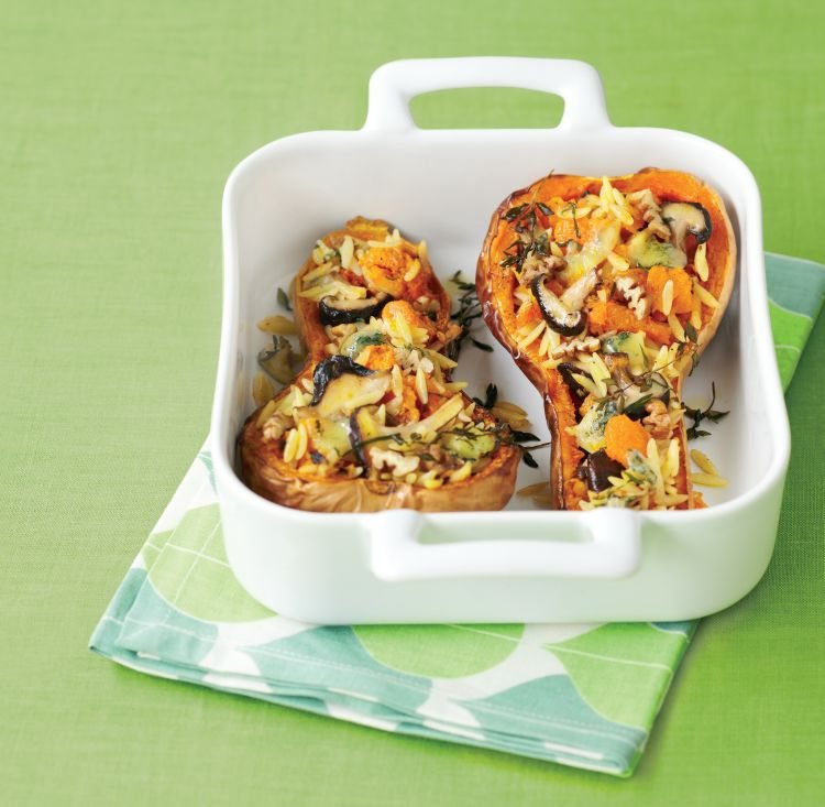 Roasted Butternut Squash with Blue Cheese and Shiitake Mushrooms Recipe: Veggie Magazine