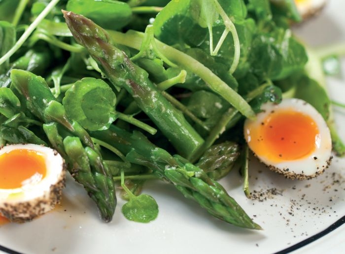 Steamed Asparagus and Quail’s Egg Salad