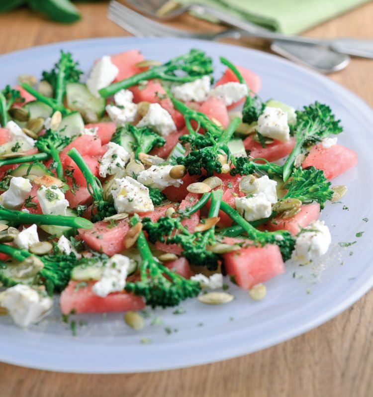 Tenderstem, Watermelon and Feta Salad Recipe: Veggie Magazine