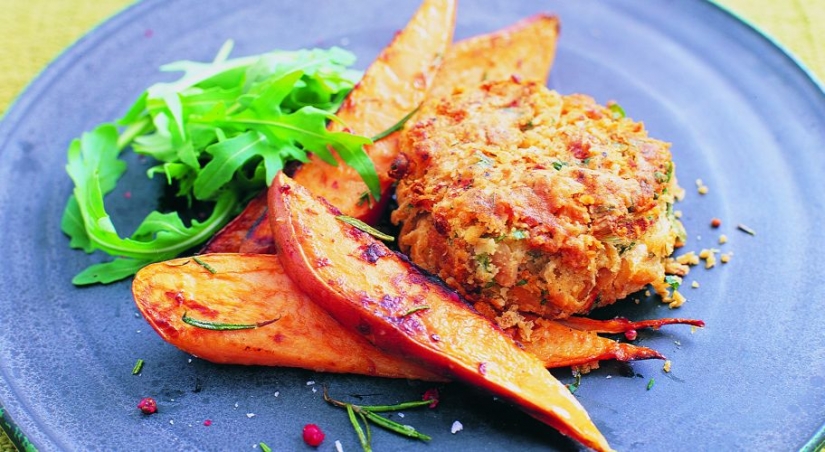 Thai Bean Burgers & Sweet Potato Wedges