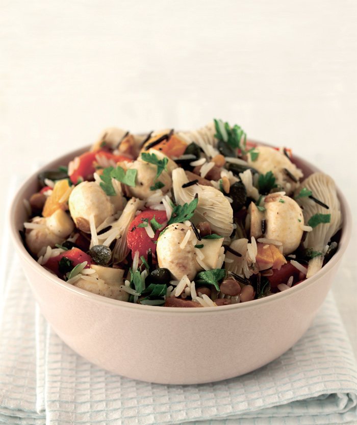 Mushroom Lentil and Wild Rice Salad Recipe: Veggie