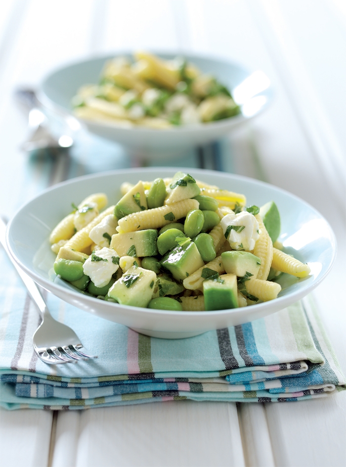 Pasta, Avocado and Mint Bean Salad