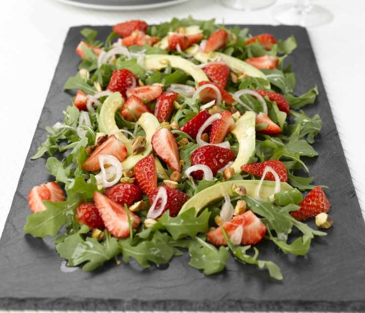 Strawberry and Avocado Salad with Honey Dressing