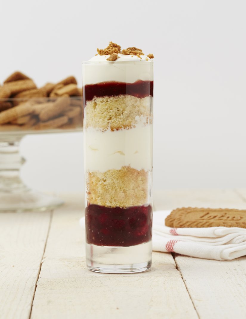 Trifle with Lotus Biscoff Mousse and Red Fruits Recipe: Veggie