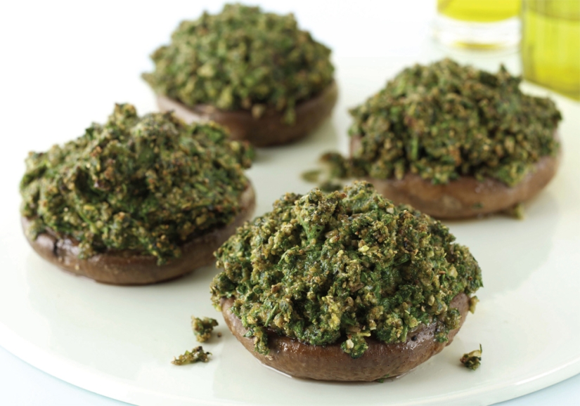 Spinach and Goat’s Cheese Stuffed Mushrooms